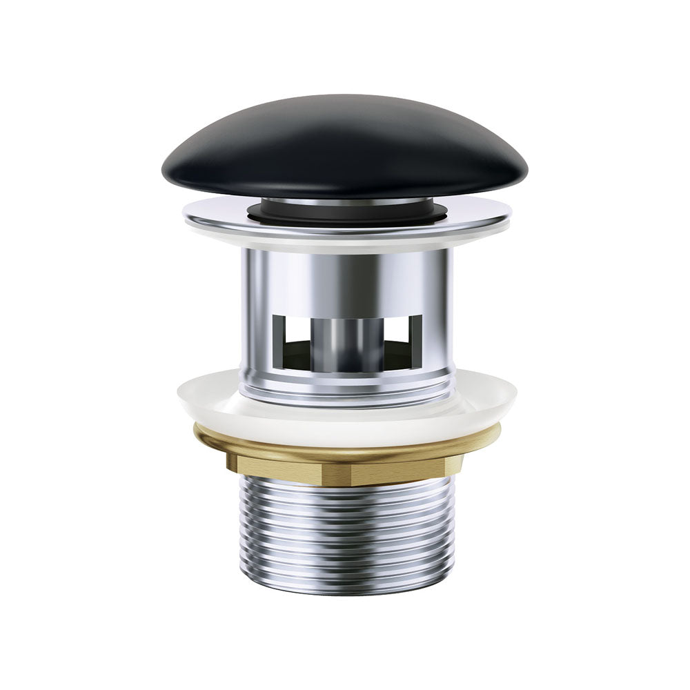 Pop-Up 32mm Overflow Basin Waste, Matte Black Ceramic Cap
