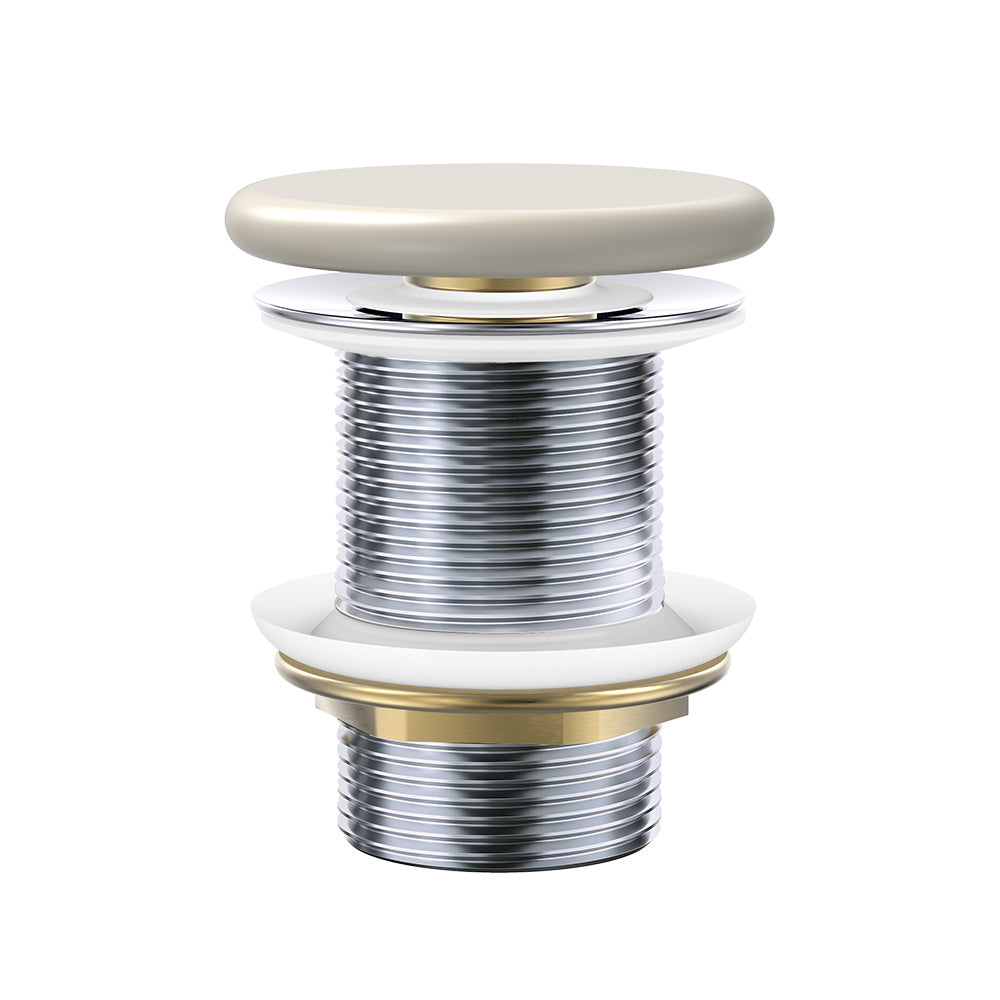 Pop-Up 32mm Non-Overflow Basin Waste, Matte Khaki Flat Ceramic Cap