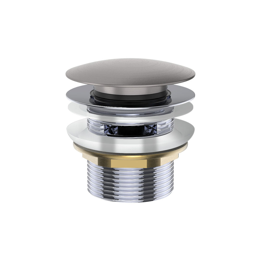 Universal Pull-Out/Pop-Up Brass Cap Bath Waste with Overflow, Gun Metal