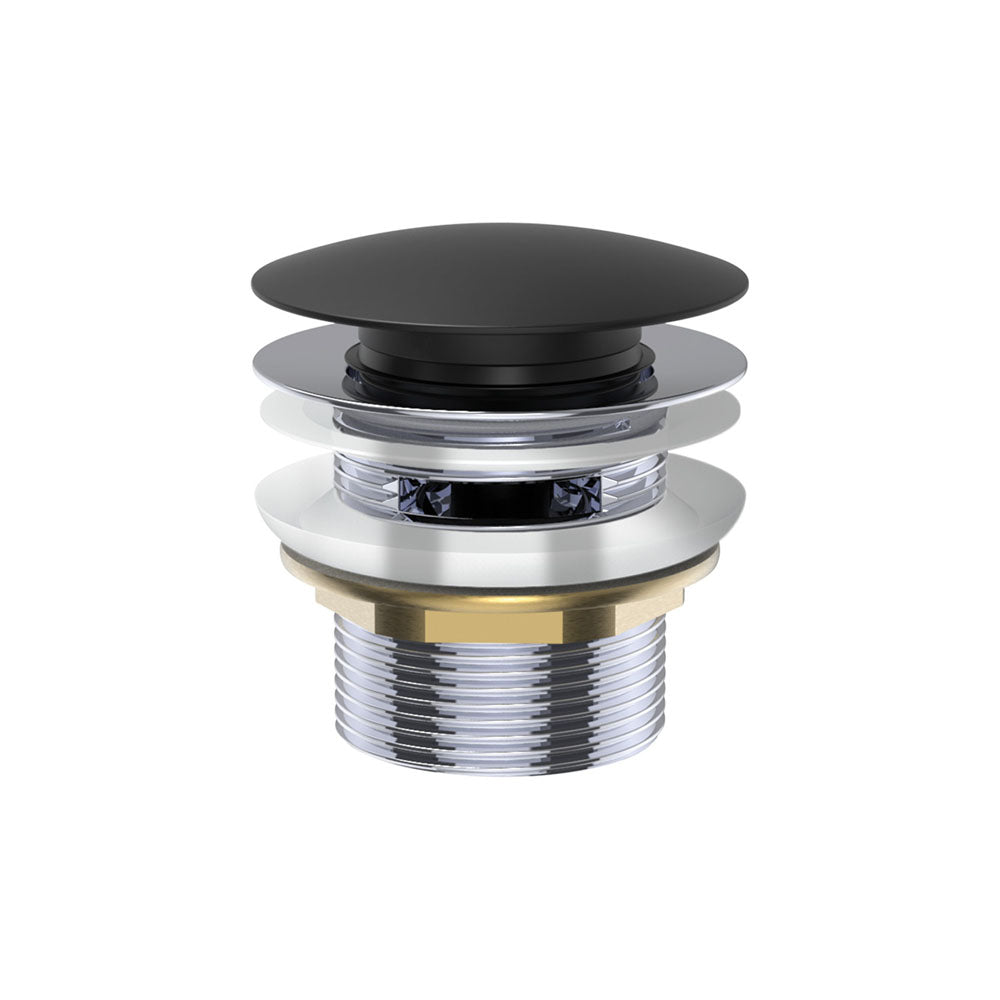 Universal Pull-Out/Pop-Up Brass Cap Bath Waste with Overflow, Matte Black