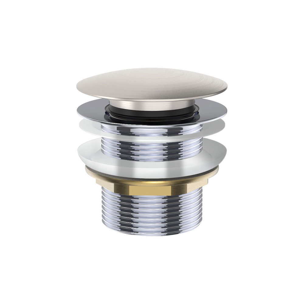 Universal Pull-Out/Pop-Up Brass Cap Bath Waste, Non-Overflow, Brushed Nickel