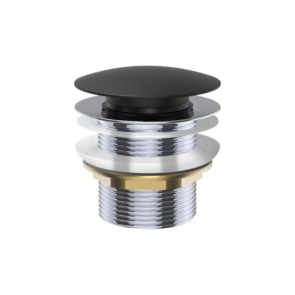 Universal Pull-Out/Pop-Up Brass Cap Bath Waste, Non-Overflow, Matte Black