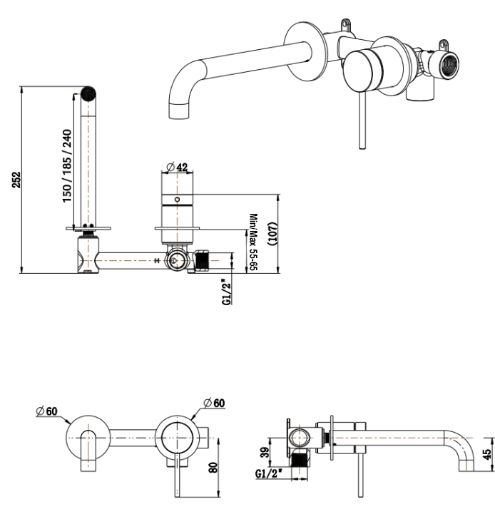 Mica Wall-Spout Combo - BODY ONLY - image 1