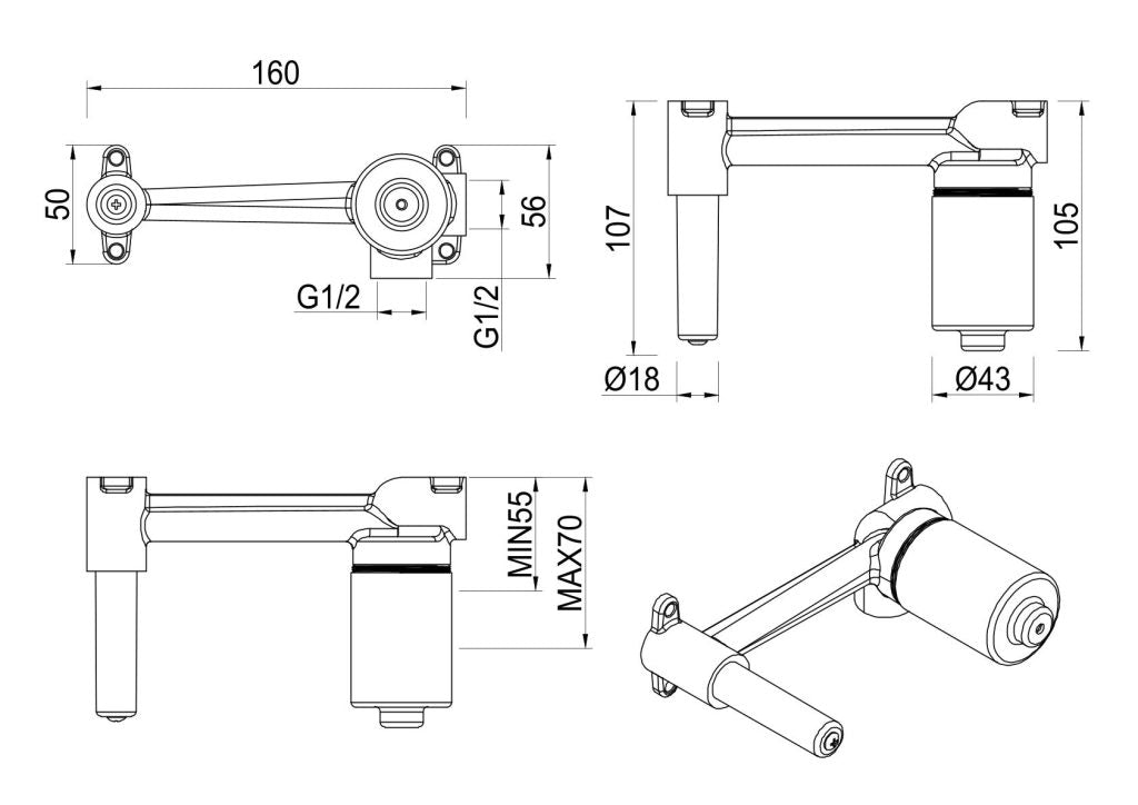 Tiago, Beki, Eleniko, Kaza - Wall-Spout Combo - BODY ONLY - image 1