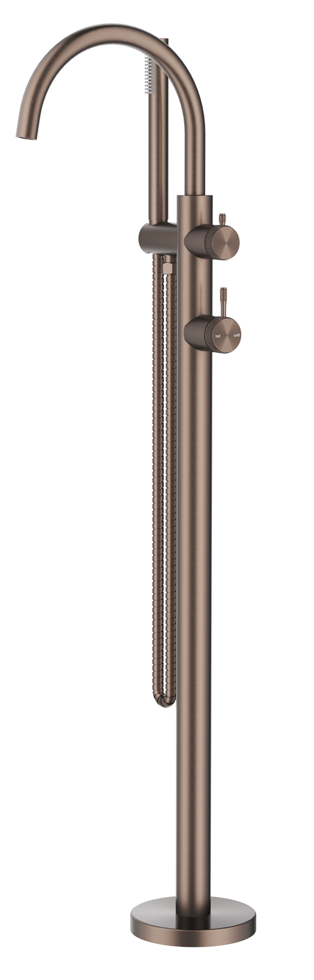 Mica Fluted Freestanding Bath Mixer with Hand Shower - TRIM KIT ONLY - Dusk Bronze