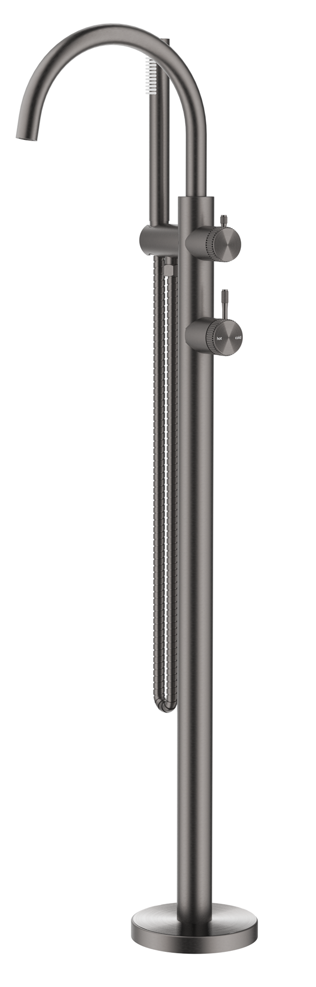 Mica Fluted Freestanding Bath Mixer with Hand Shower - TRIM KIT ONLY - Gunmetal