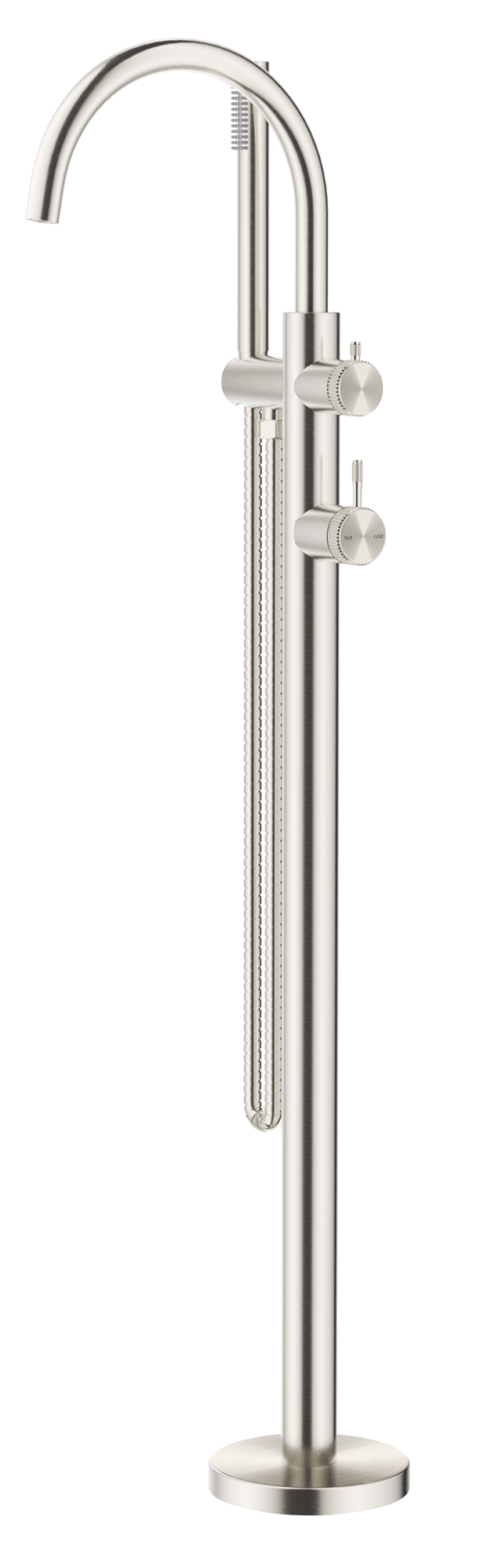 Mica Fluted Freestanding Bath Mixer with Hand Shower - TRIM KIT ONLY - Brushed Nickel