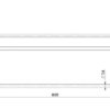 111 8130 Vivid Slimline Double Towel Rail 800mm Line Drawing 1