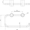 111 8200 Vivid Slimline Toilet Roll Holder Line Drawing