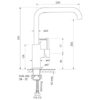 Faucet Pegasi M Sink Mix Sq 220 Specs