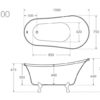 Fienza Clawfoot Bath 1500 Specs