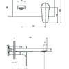Fima Series22 Wallbasinmix 167 F3830x5 Technical Drawing