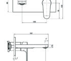 Fima Series22 Wallbasinmix 167 F3830x5 Technical Drawing