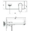 Fima Series22 Wallbasinmix 210 F3830lx5 Technical Drawing