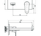 Fima Series22 Wallbasinmix 210 F3830lx5 Technical Drawing