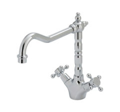 Lillian Shepherds Crook Cross Handle Sink Mixer 01