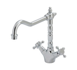 Lillian Shepherds Crook Cross Handle Sink Mixer 01