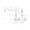 Lillian Shepherds Crook Cross Handle Sink Mixer 07