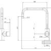 Phoenix Vs731 Vivid Slimline Sink Mixer 220mm Squareline Line Drawing 1