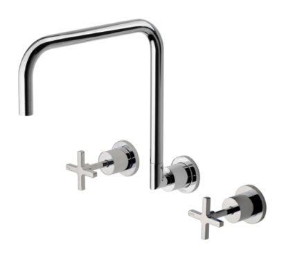 Ra810 Chr Radii Wall Sink Set 300mm Squareline 3