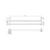 Radii Towel Rail Double 600mm Round Or Square Back Plate 04