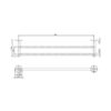 Radii Towel Rail Double 800mm Round Or Square Back Plate 04