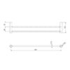 Vivid Slimline Towel Rail Double 600mm 03