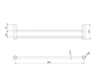 Vivid Slimline Towel Rail Double 600mm 03