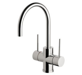 Vivid Slimline Twin Handle Sink Mixer 160mm 01