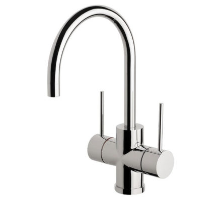 Vivid Slimline Twin Handle Sink Mixer 160mm 01