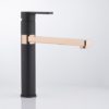 Zeos Sink Mixer In Matte Black And Rose Gold