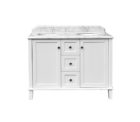 Coventry 120 X 55 Double Bowl Satin White Vanity With Real Marble Top Ceramic Undercounter Basins