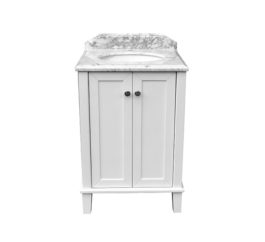Coventry 60 X 55 Satin White Vanity With Real Marble Top Ceramic Undercounter Basin 1390468227