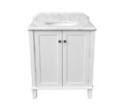 Coventry 75 X 55 Satin White Vanity With Real Marble Top Ceramic Undercounter Basin