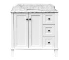 Coventry 90 X 55 Satin White Vanity With Real Marble Top Ceramic Undercounter Basin