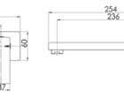 Ra784 Radii Wall Mixer Set 230mm Line Drawing 1 3