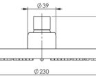 V527 Vivid Shower Rose 230mm Round Line Drawing 9