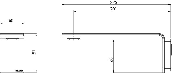 117 7610 Axia Wall Outlet 200mm Line Drawing 1