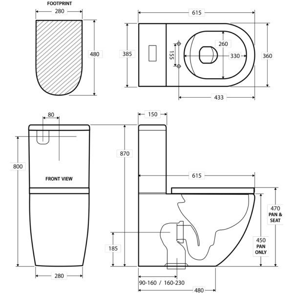 alix rimless toilet