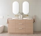 Glacier Hamper Vanity 1500 Dbl Coastal Oak Frost Front 4x5 Web